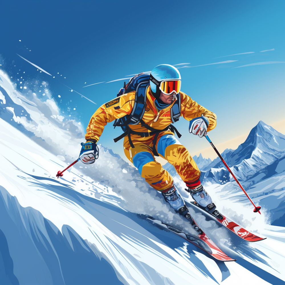 descente à ski dessin