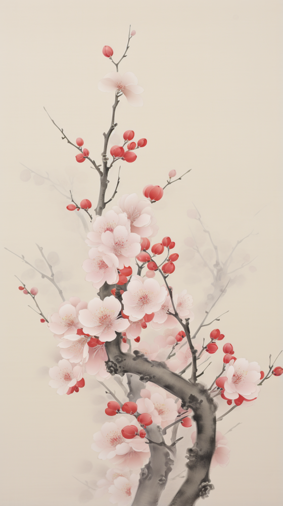 fleur de cerise peinture