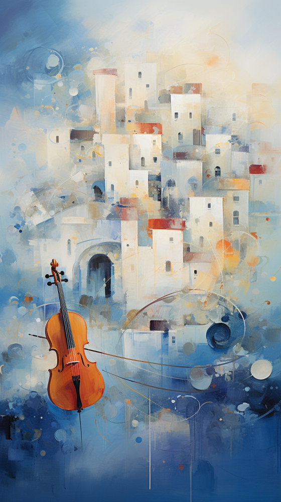 le village au violon peinture