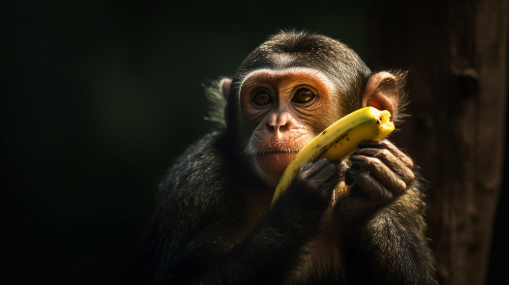 singe bebe avec banane