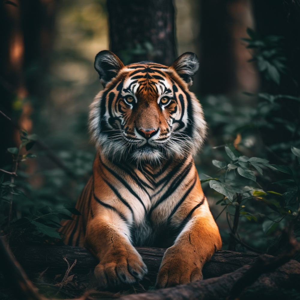 tigre couché dans forêt